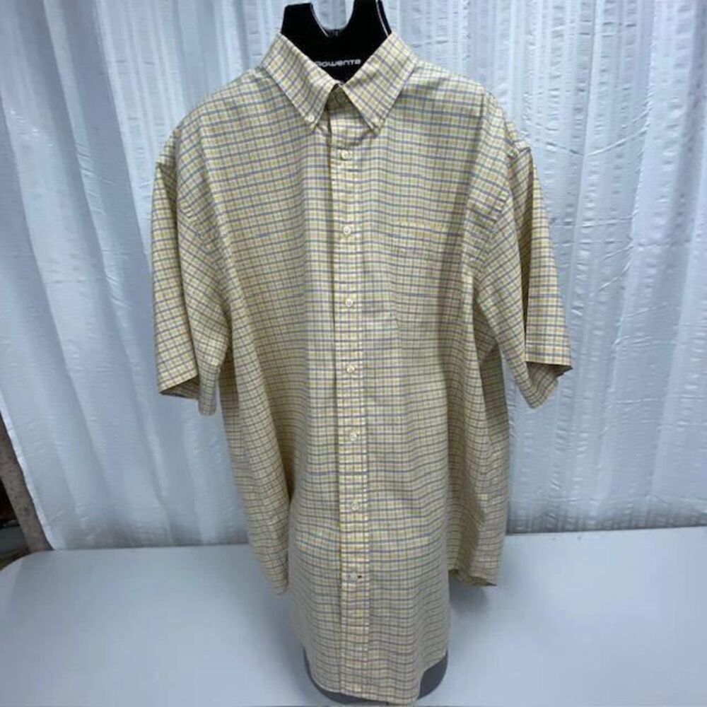 Daniel Cremieux Classics Shirt Mens 3XT Tall Plaid Fine Italian Cotton S/S(322-3